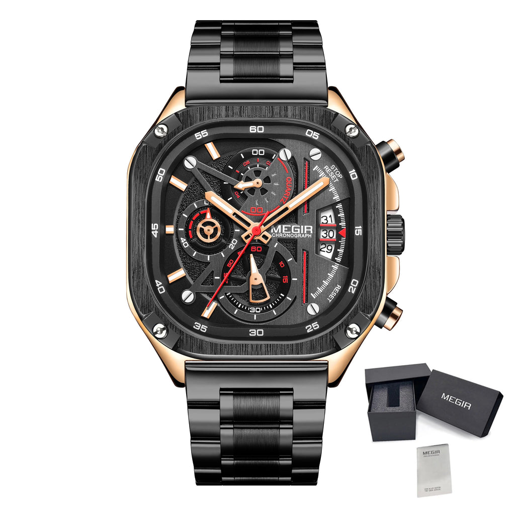 MEGIR Sports Military Watches for Men Luxury Business Casual Wristwatches Waterproof Date Clock Chronograph Reloj Hombre 2217