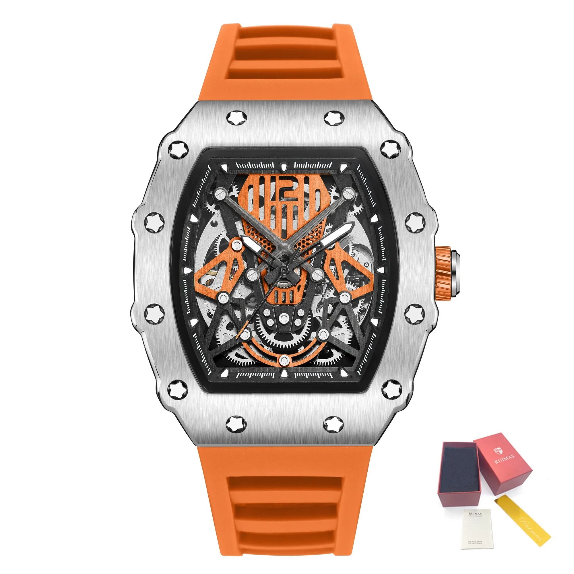 Luxury Watch Men Fashion Automatic Mechanical Watches Clock Silicone Strap Sport Casual Wristwatch