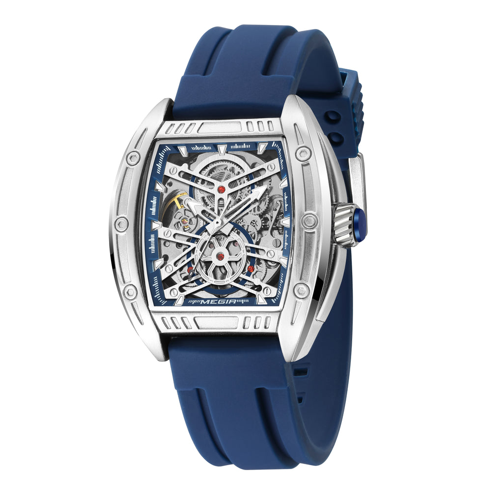 MEGIR Original Luxury Sport Watch for Men Silicone Band Automatic Mechanical Movement WristWatches Luminous Clock Reloj Hombre 8601