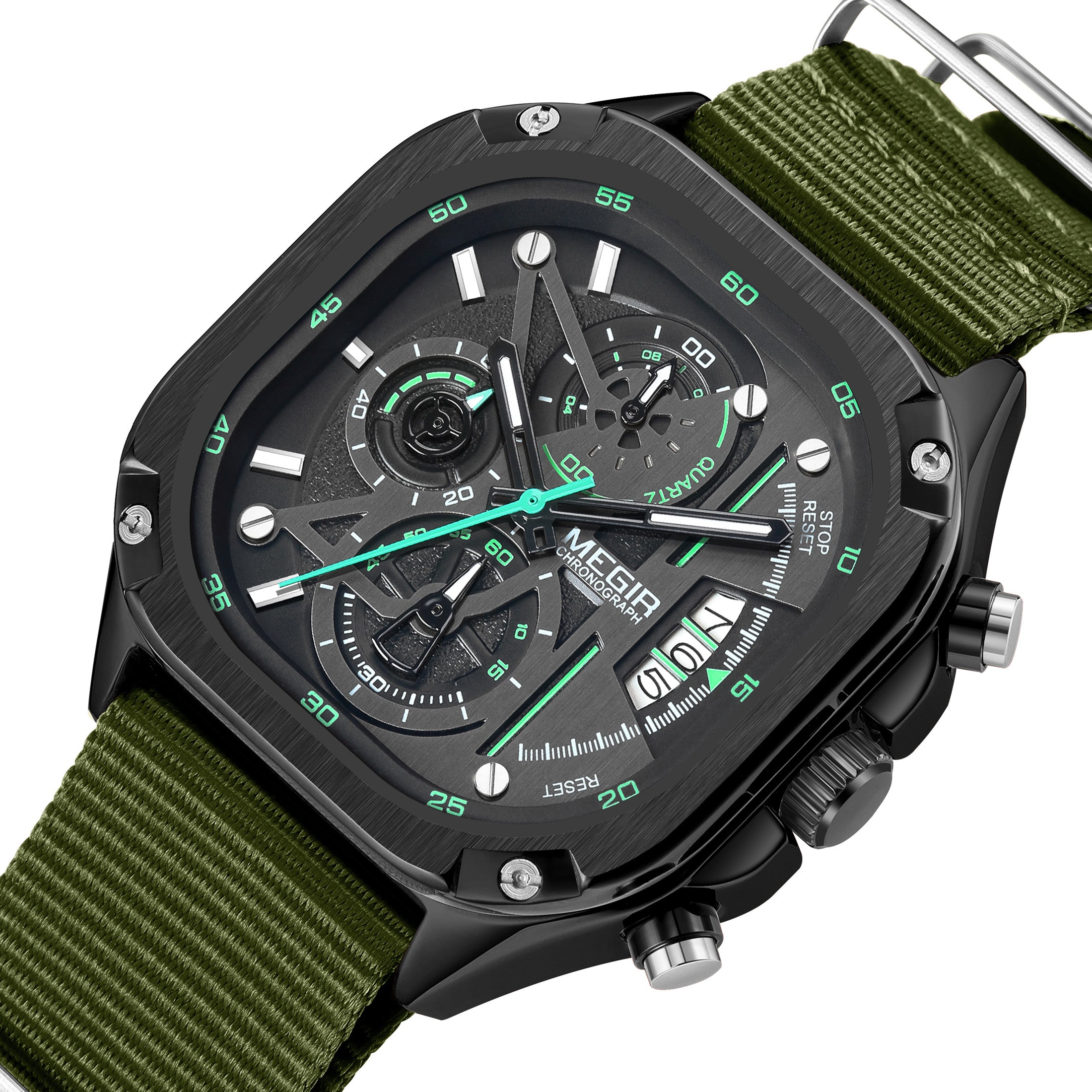 MEGIR Sports Military Watches for Men Luxury Business Casual Wristwatches Waterproof Date Clock Chronograph Reloj Hombre 2217