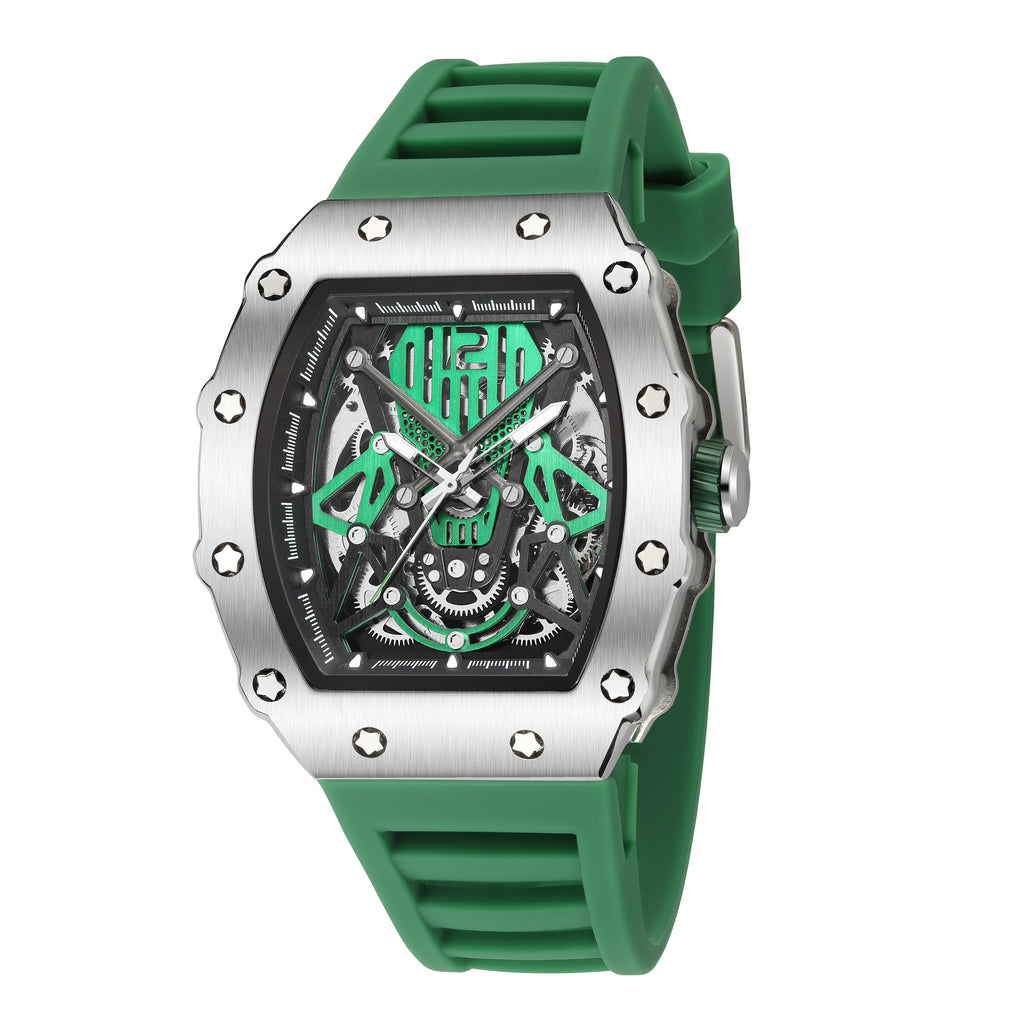 RUIMAS Luxury Watch Men Fashion Automatic Mechanical Watches Clock Silicone Strap Sport Casual Wristwatch Big Dial Reloj Hombre