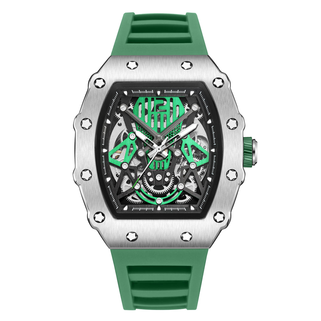 RUIMAS Luxury Watch Men Fashion Automatic Mechanical Watches Clock Silicone Strap Sport Casual Wristwatch Big Dial Reloj Hombre