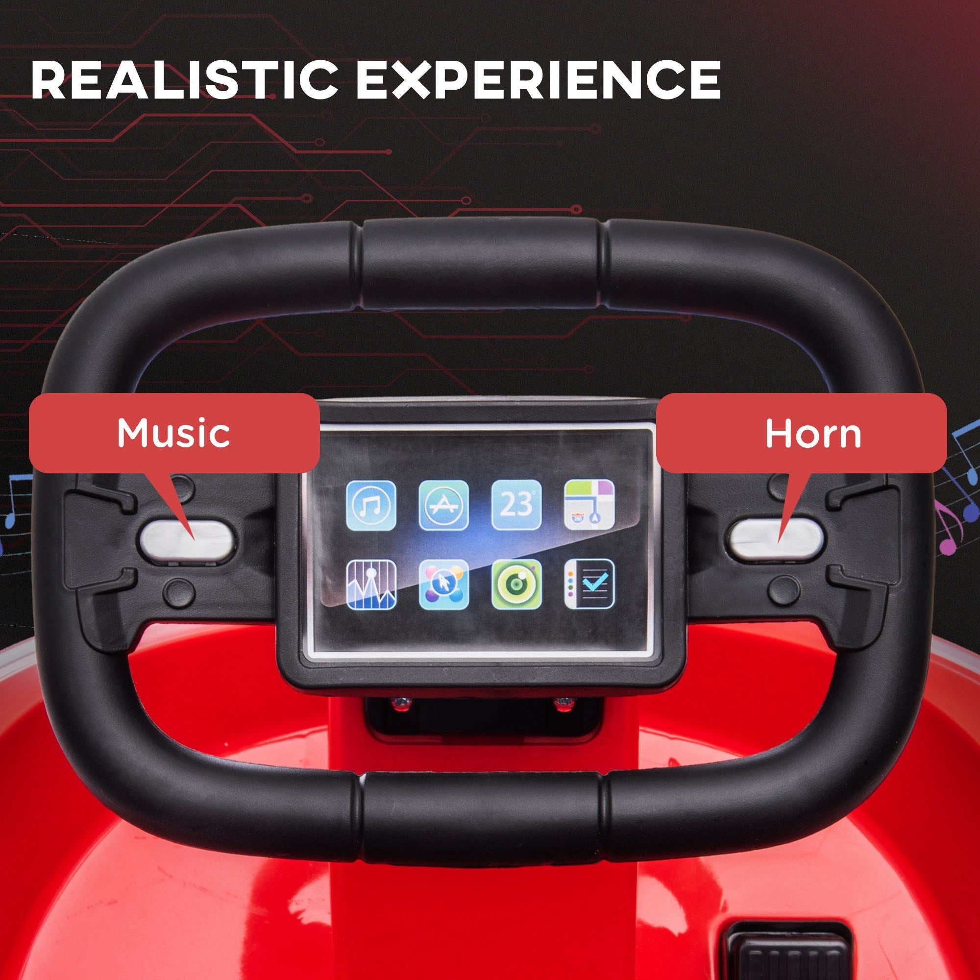 Bumper Car for Kids, 360° Rotation 6V Electric Ride On Bumper, Red