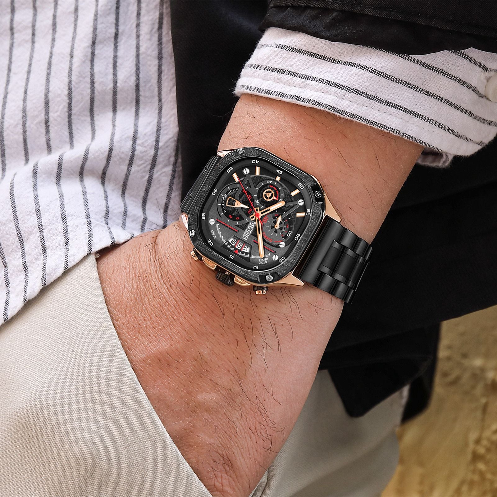 MEGIR Sports Military Watches for Men Luxury Business Casual Wristwatches Waterproof Date Clock Chronograph Reloj Hombre 2217