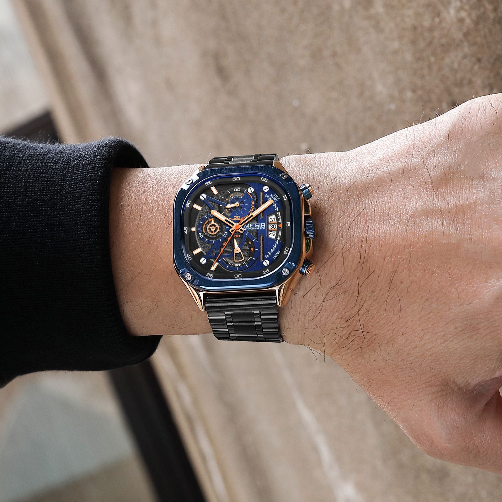 MEGIR Sports Military Watches for Men Luxury Business Casual Wristwatches Waterproof Date Clock Chronograph Reloj Hombre 2217