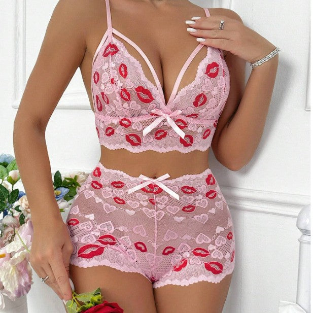 Embroidered Lingerie Set In European And American Styles