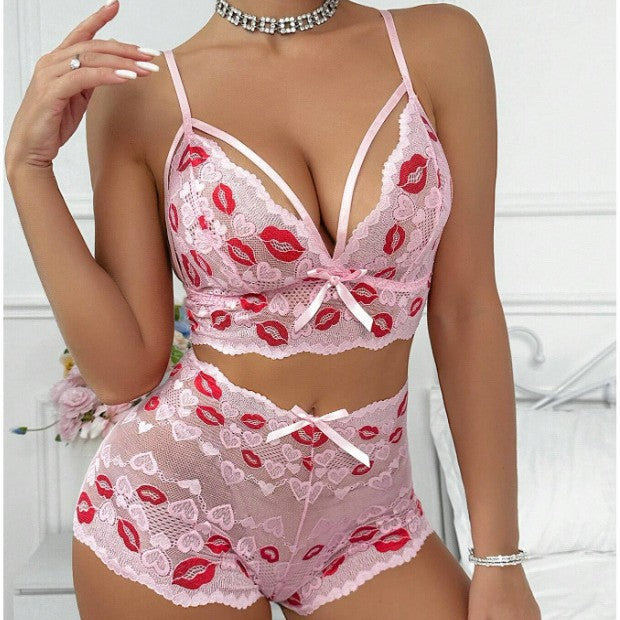 Embroidered Lingerie Set In European And American Styles
