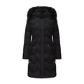 Big Fur Collar Mid-length Thickened Waist-cinching Cotton Coat